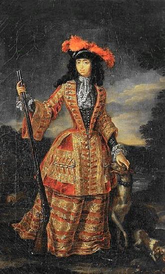 Jan Frans van Douven Anna Maria Luisa de' Medici in hunting dress